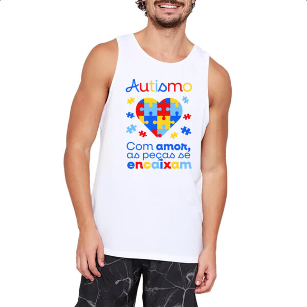 Camiseta Regata Autismo amor encaixa - Imagem 2