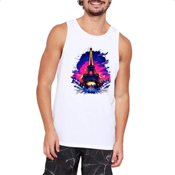 Camiseta Regata Torre Eiffel Sunset Splash - Imagem 2