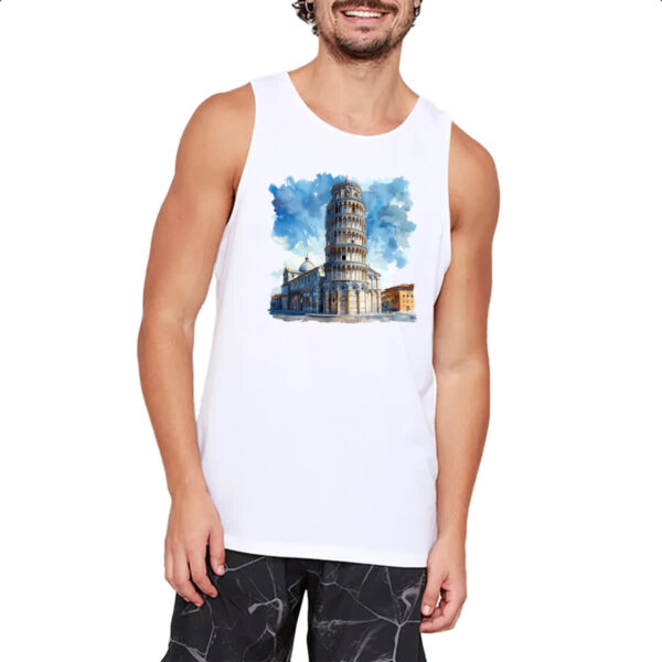 Camiseta Regata Torre de Pizza watercolor - Imagem 2
