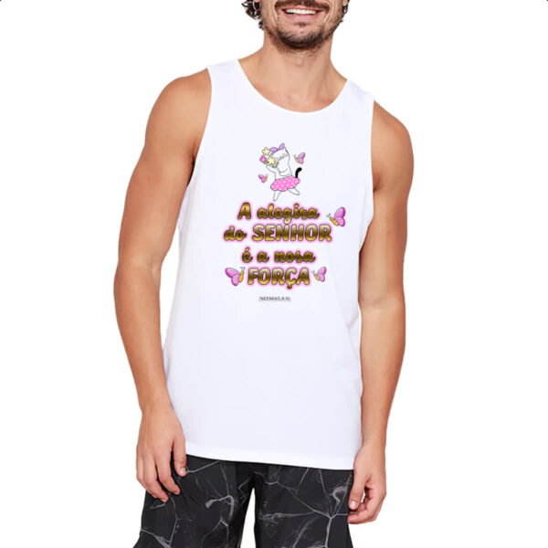 Camiseta Regata Versiculo Fofinho Alegria do senhor - Imagem 2