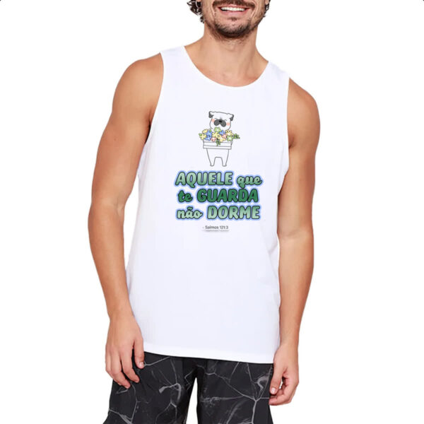 Camiseta Regata Versiculo Fofinho aquele que te guarda - Imagem 2