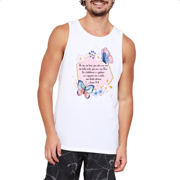 Camiseta Regata Versiculo Moldurado por isso nao tema - Imagem 2
