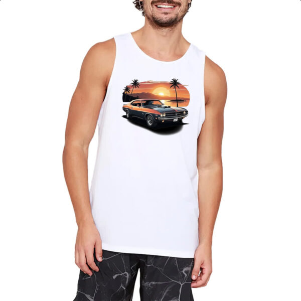 Camiseta Regata Vintage muscle car sunset - Imagem 2