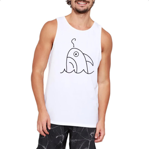 Camiseta Regata Tubarao indeciso desenho infantil - Imagem 2