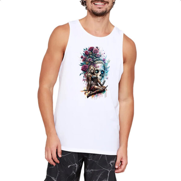 Camiseta Regata Catrina Rosas Splash Art - Imagem 2