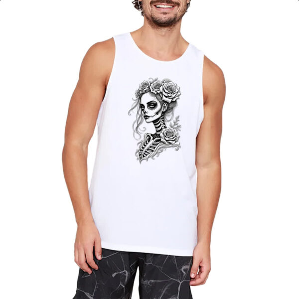 Camiseta Regata Catrina rosas grafite - Imagem 2