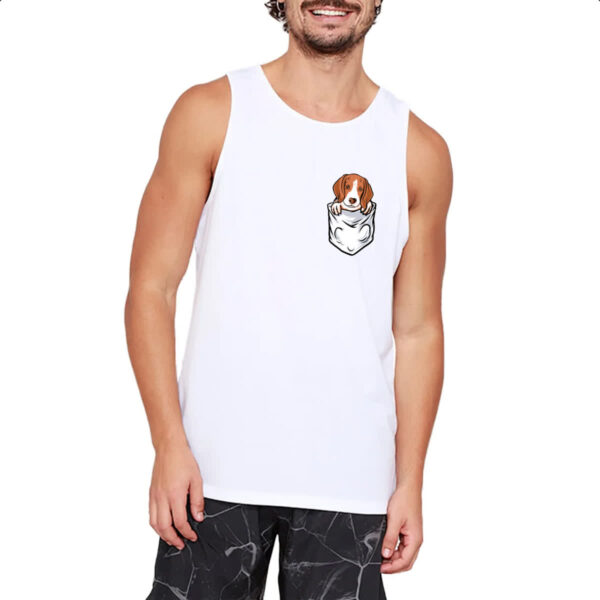 Camiseta Regata Cachorro Golden Retriever no bolso - Imagem 2