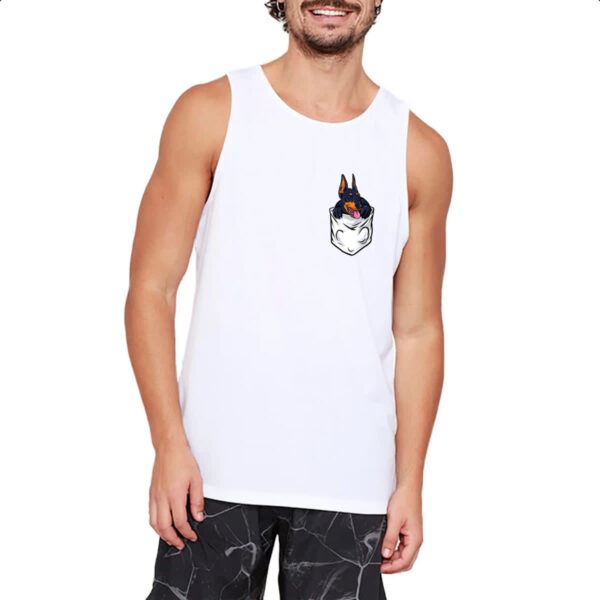 Camiseta Regata Cachorro doberman no bolso - Imagem 2