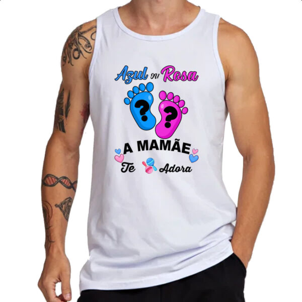 Camiseta Regata Cha Revelacao Mamae te adora - Imagem 3