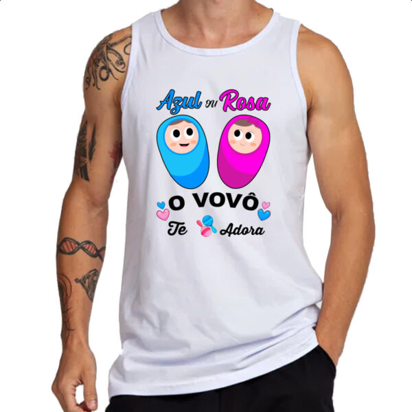 Camiseta Regata Cha Revelacao o Vovo te adora - Imagem 3