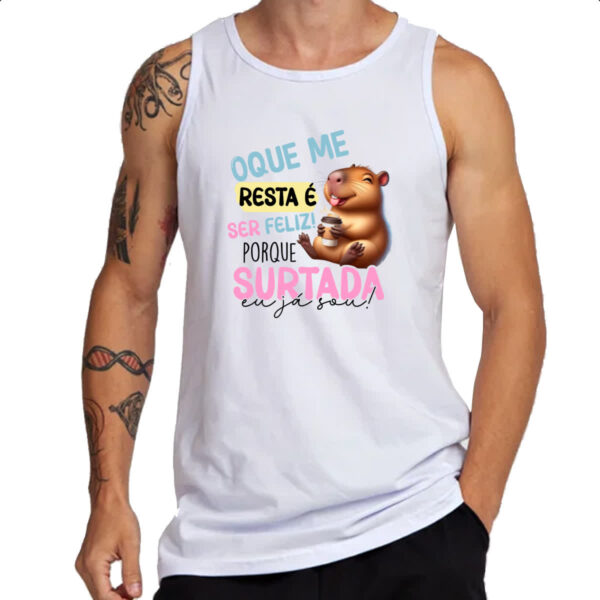Camiseta Regata Capivara resta ser feliz - Imagem 3