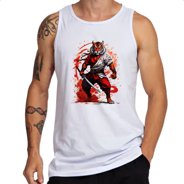Camiseta Regata Tigre samurai splash arte - Imagem 3