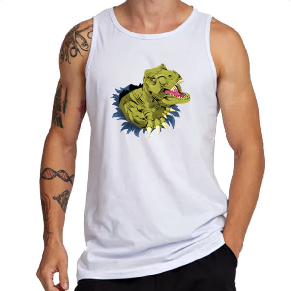 Camiseta Regata Tiranossauro Rex Rasgando a Camisa - Imagem 3