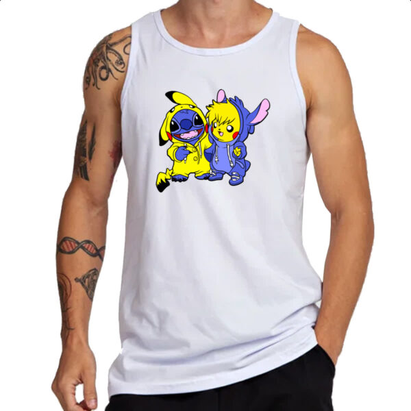 Camiseta Regata Stitch and Pikachu - Imagem 3