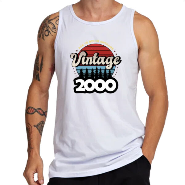 Camiseta Regata Vintage being awesome 2000 - Imagem 3