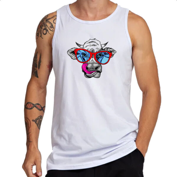 Camiseta Regata Vaca Doida Lambendo Oculos Vermelhos - Imagem 3
