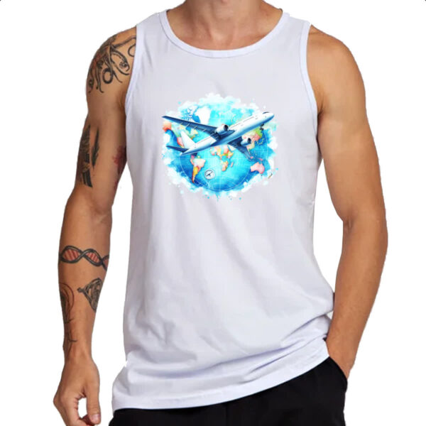 Camiseta Regata Viagem aviao turismo - Imagem 3