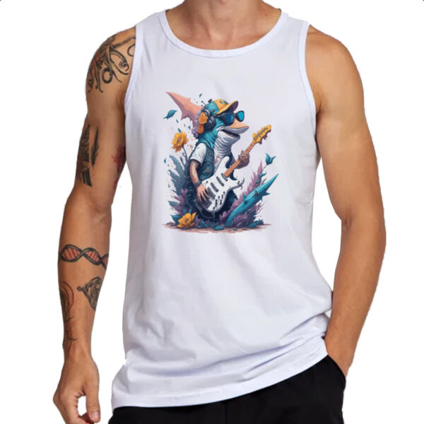 Camiseta Regata Tubarao guitarrista - Imagem 3