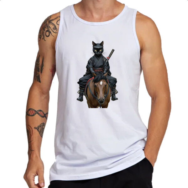 Camiseta Regata Gato preto samurai - Imagem 3