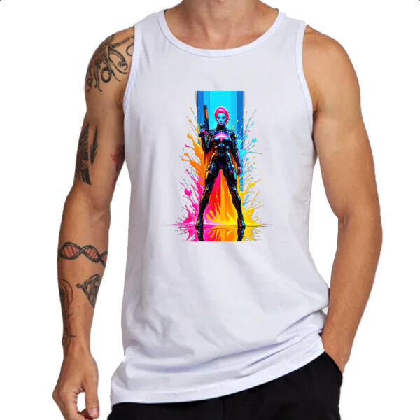 Camiseta Regata Guerreira espacial splash art - Imagem 3
