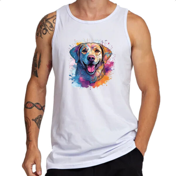 Camiseta Regata Labrador Retriever watercolor art - Imagem 3