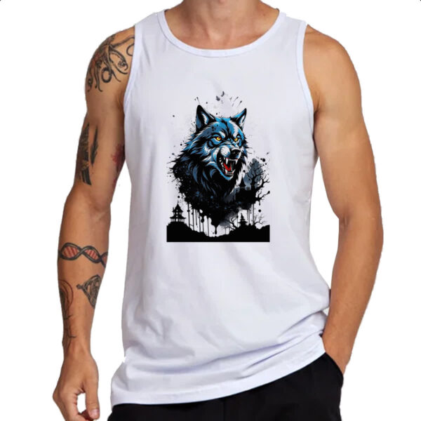 Camiseta Regata Lobo arte psicodelica - Imagem 3