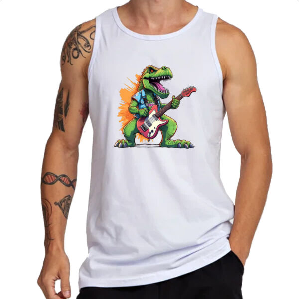 Camiseta Regata T-Rex Guitarrista - Imagem 3