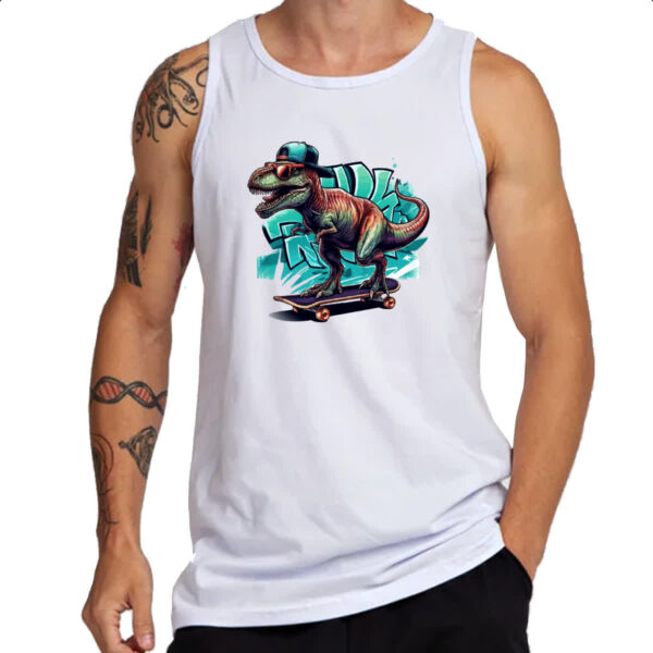 Camiseta Regata T-Rex Skatista - Imagem 3
