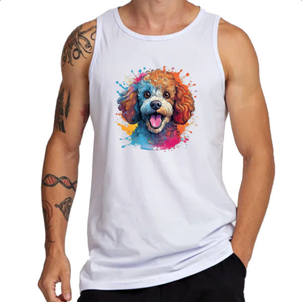 Camiseta Regata Poodle watercolor art - Imagem 3