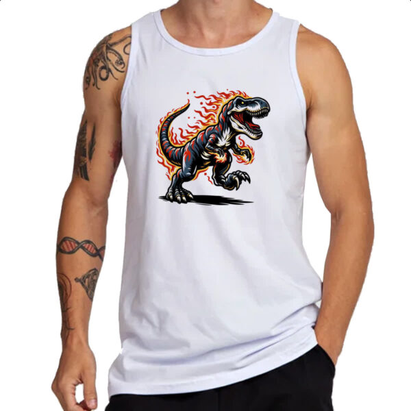 Camiseta Regata T-Rex flamejante - Imagem 3