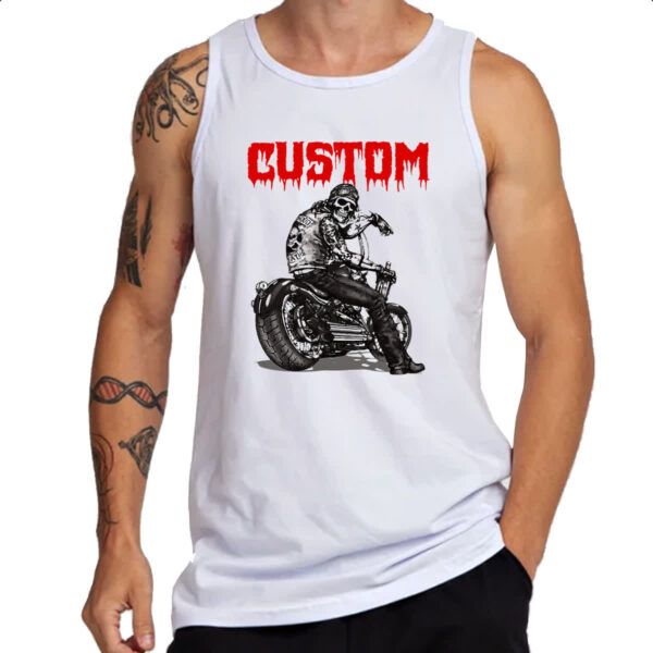 Camiseta Regata Moto Skull Custom - Imagem 3