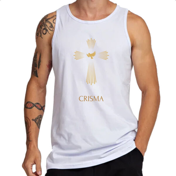 Camiseta Regata Crisma Religiao Catolica - Image 3