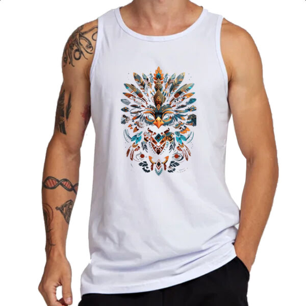 Camiseta Regata Coruja Elementos Indigenas - Imagem 3