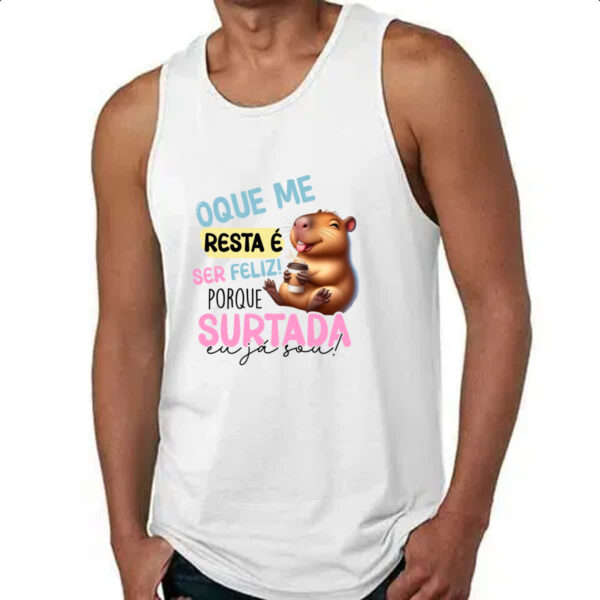 Camiseta Regata Capivara resta ser feliz - Imagem 4