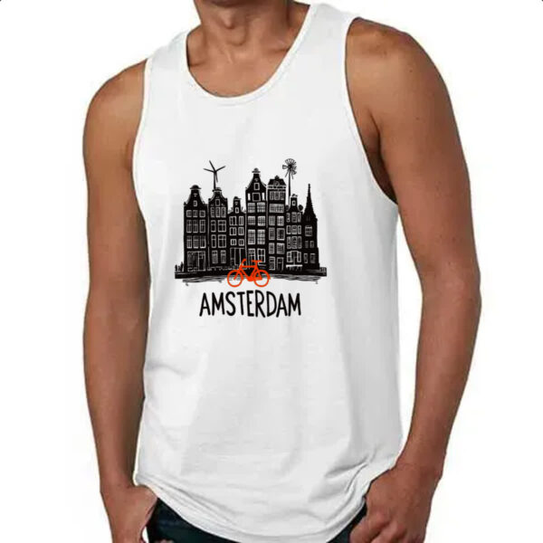 Camiseta Regata Amsterdam Pintura Nanquim - Imagem 4