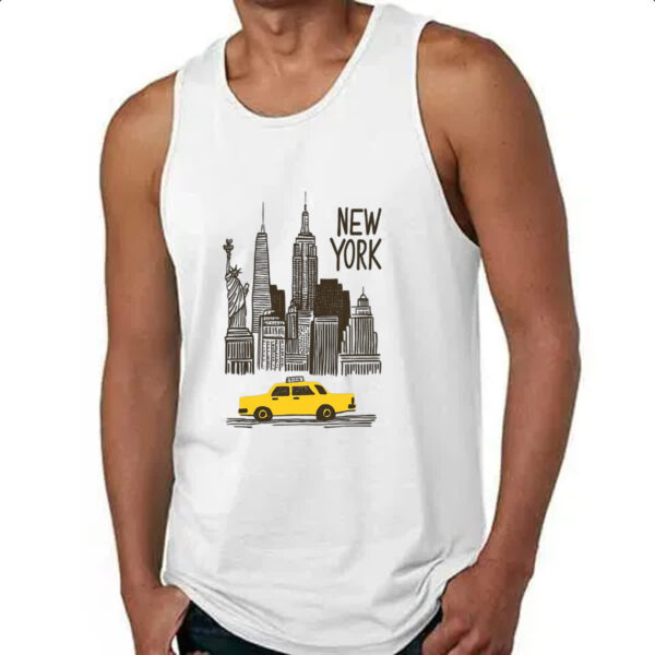 Camiseta Regata New York Pintura Nanquim - Imagem 4