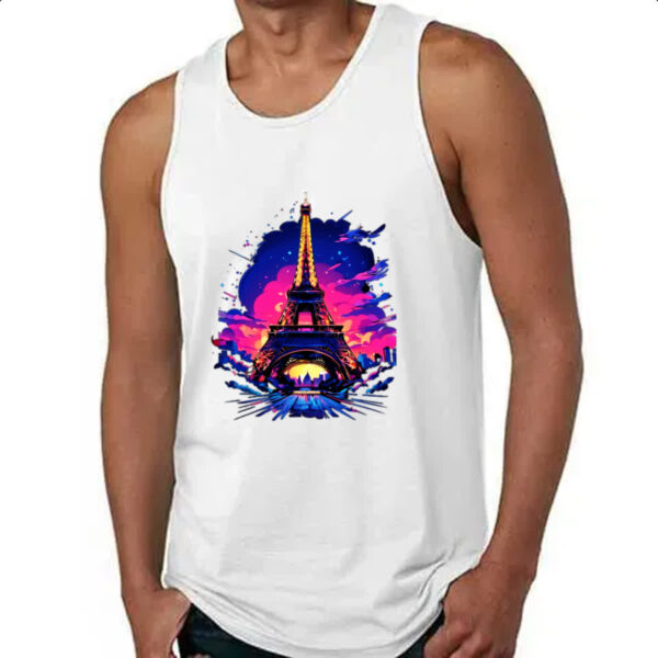 Camiseta Regata Torre Eiffel Sunset Splash - Imagem 4