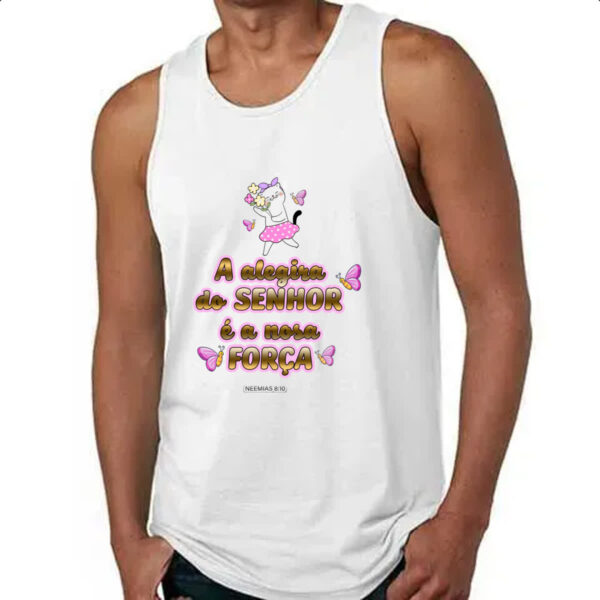 Camiseta Regata Versiculo Fofinho Alegria do senhor - Imagem 4