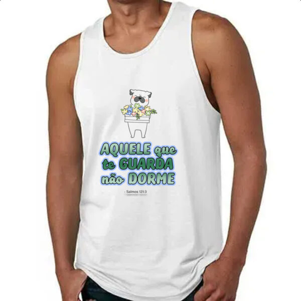 Camiseta Regata Versiculo Fofinho aquele que te guarda - Imagem 4