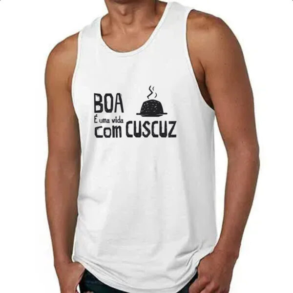 Camiseta Regata Vida boa e com cuscuz - Imagem 4