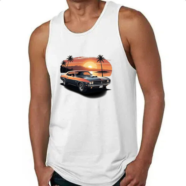 Camiseta Regata Vintage muscle car sunset - Imagem 4