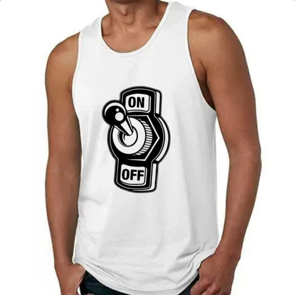 Camiseta Regata Botao Liga Desliga On Off - Imagem 4