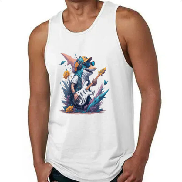 Camiseta Regata Tubarao guitarrista - Imagem 4