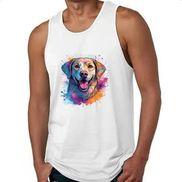 Camiseta Regata Labrador Retriever watercolor art - Imagem 4