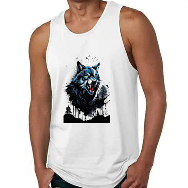 Camiseta Regata Lobo arte psicodelica - Imagem 4