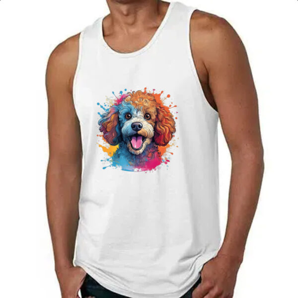 Camiseta Regata Poodle watercolor art - Imagem 4