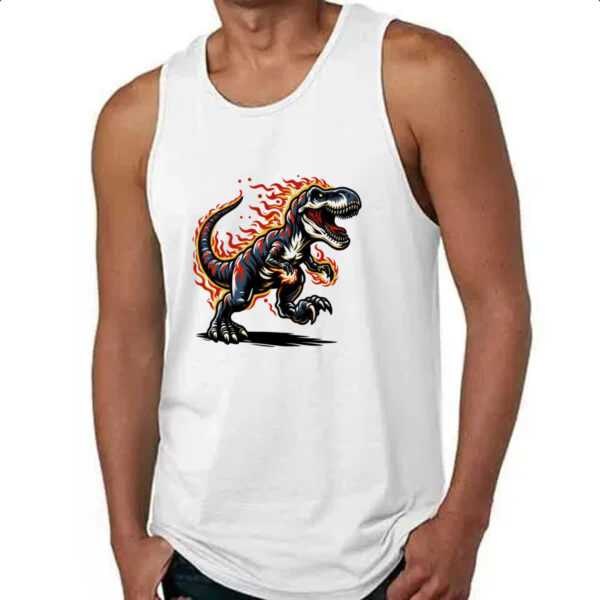 Camiseta Regata T-Rex flamejante - Imagem 4