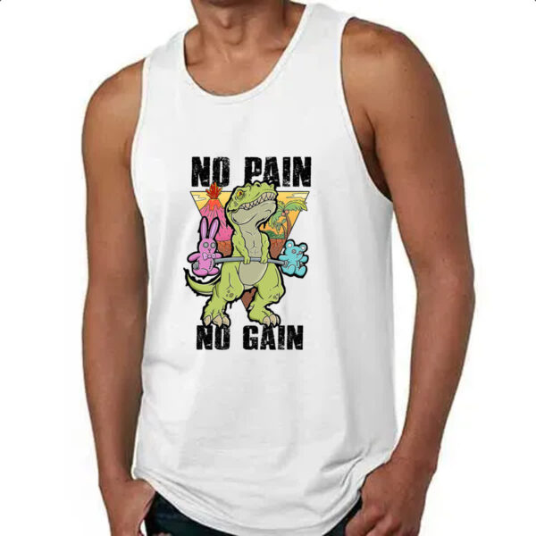 Camiseta Regata Dinossauro No Pain No Gain - Imagem 4