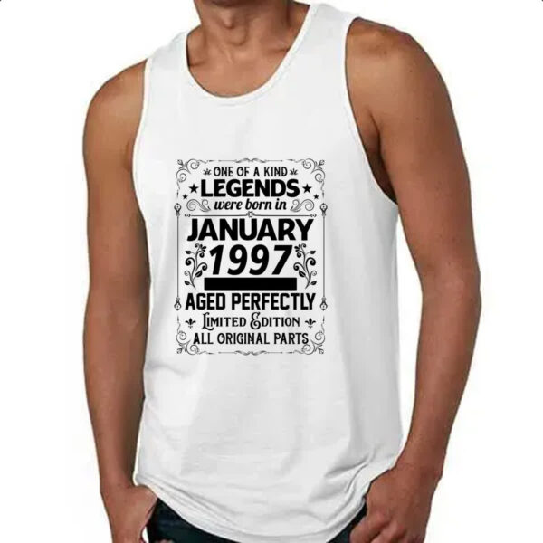Camiseta Regata Legends Were Born JAN-1997 - Imagem 4