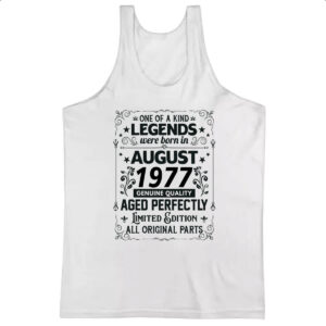 Camiseta Regata Legends Were Born AGO-1977